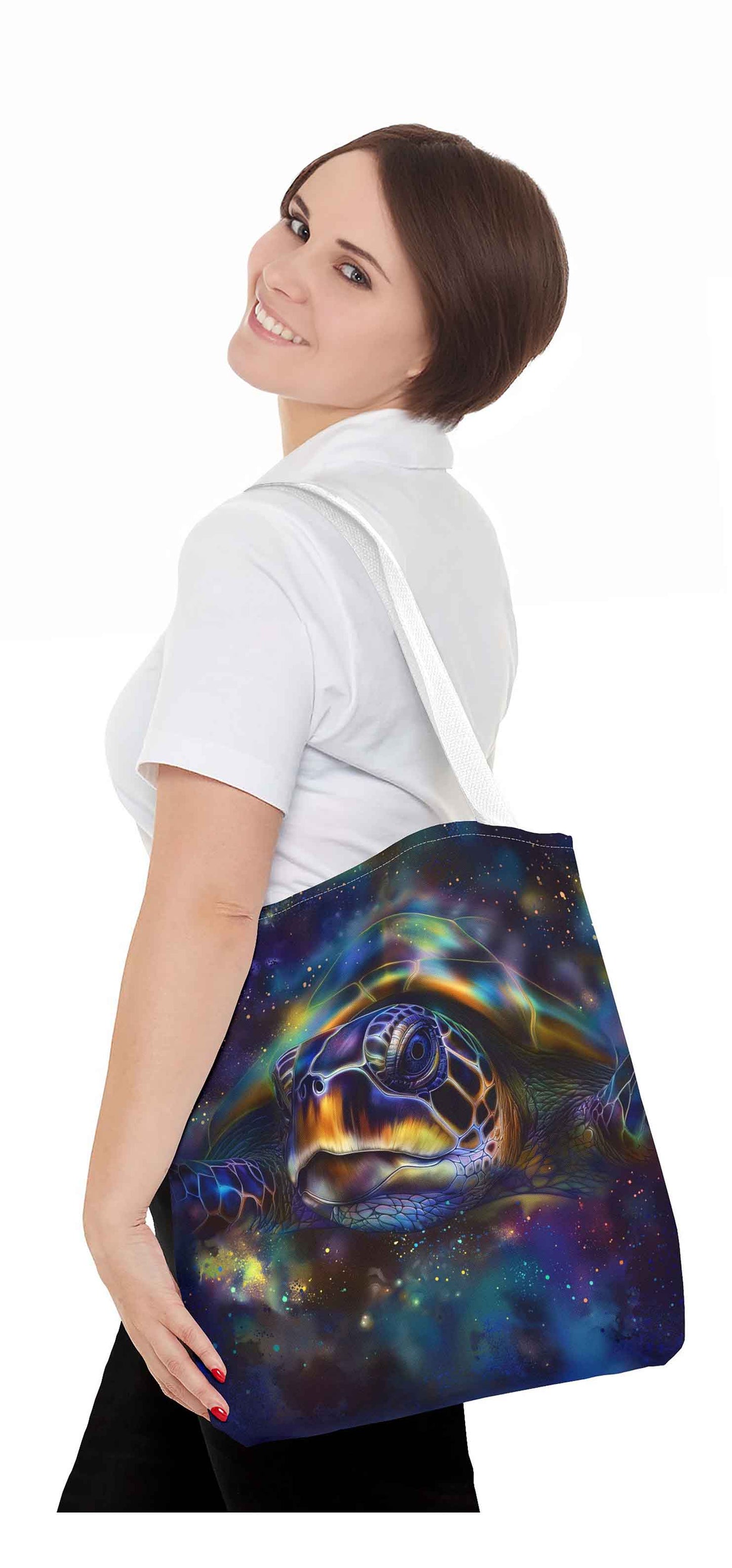 Nebula Turtle Tote Bag