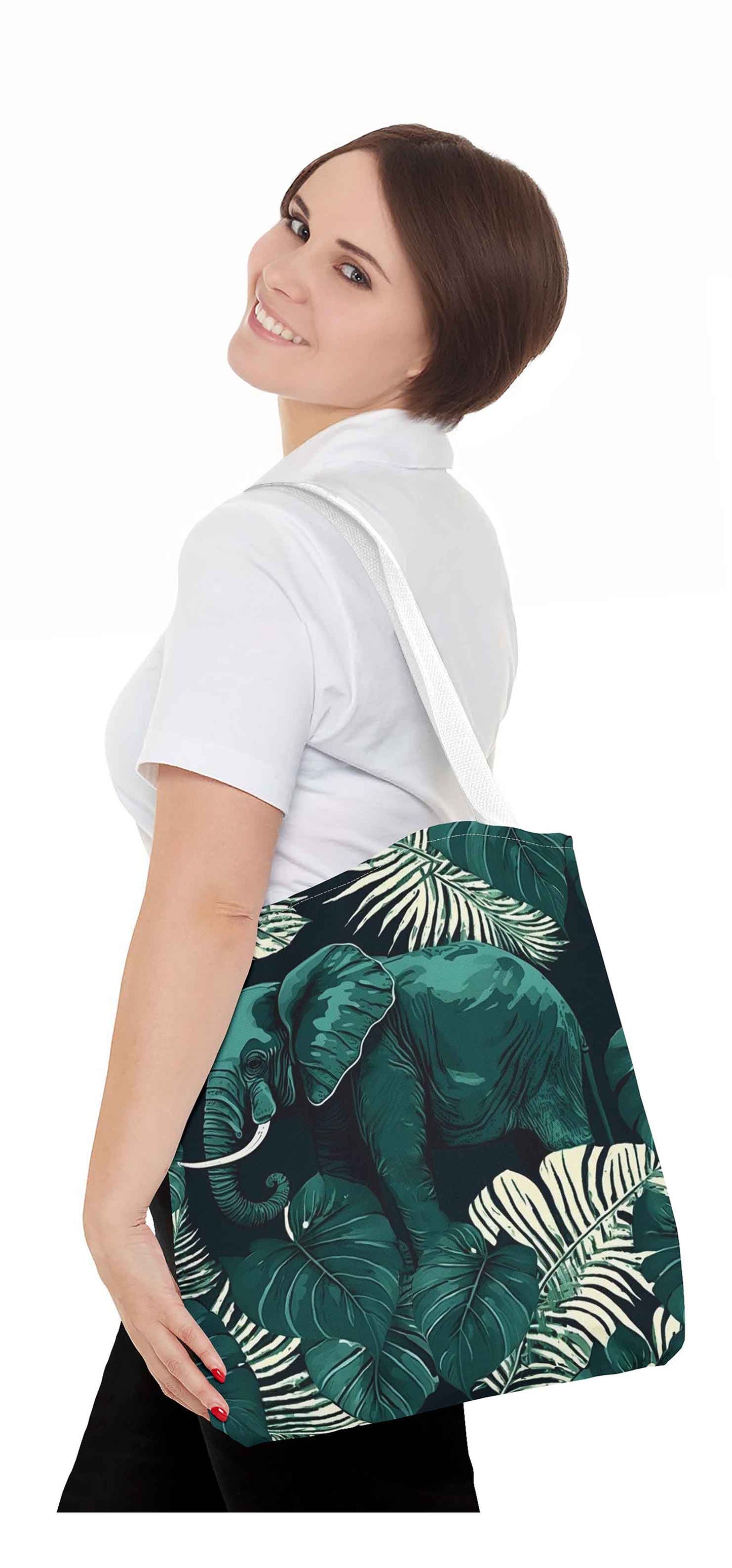 Verdant Landscape Elephant Tote Bag