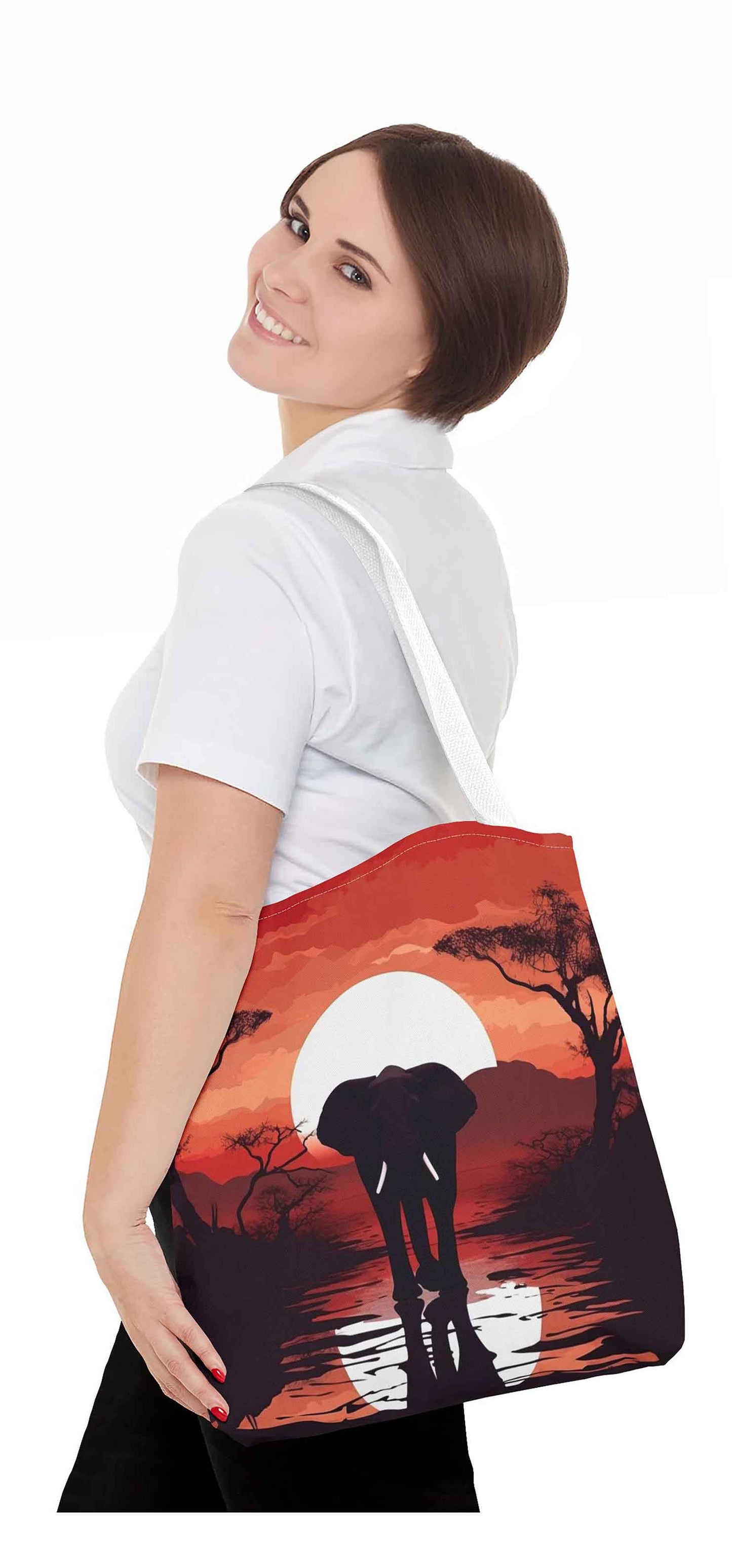 Sunset Safari Elephant Tote Bag