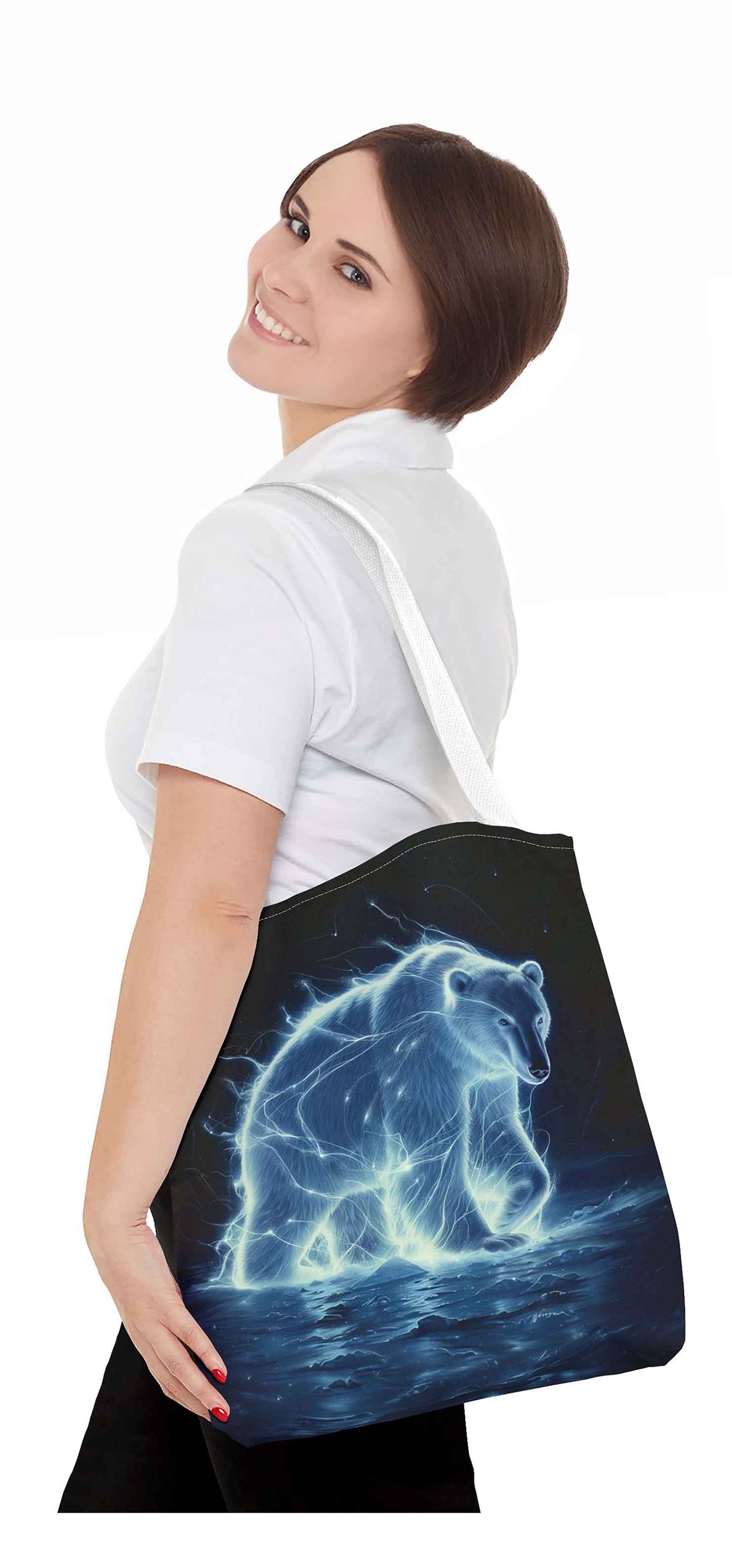 Luminous Polar Bear Tote Bag