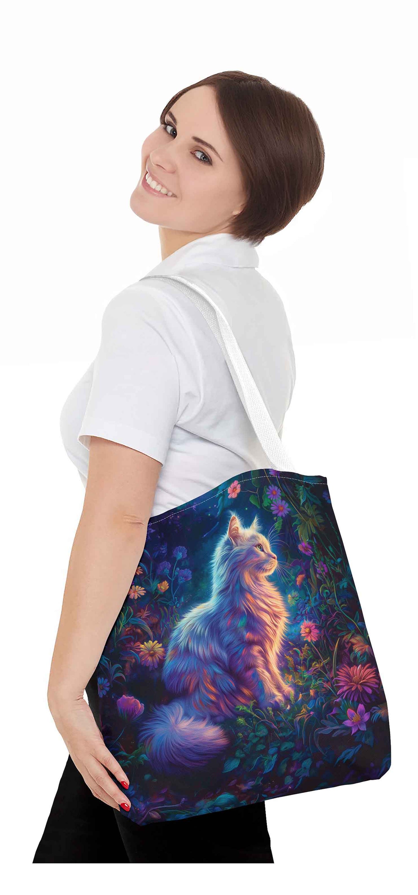 Enchanted Garden Cat Tote Bag