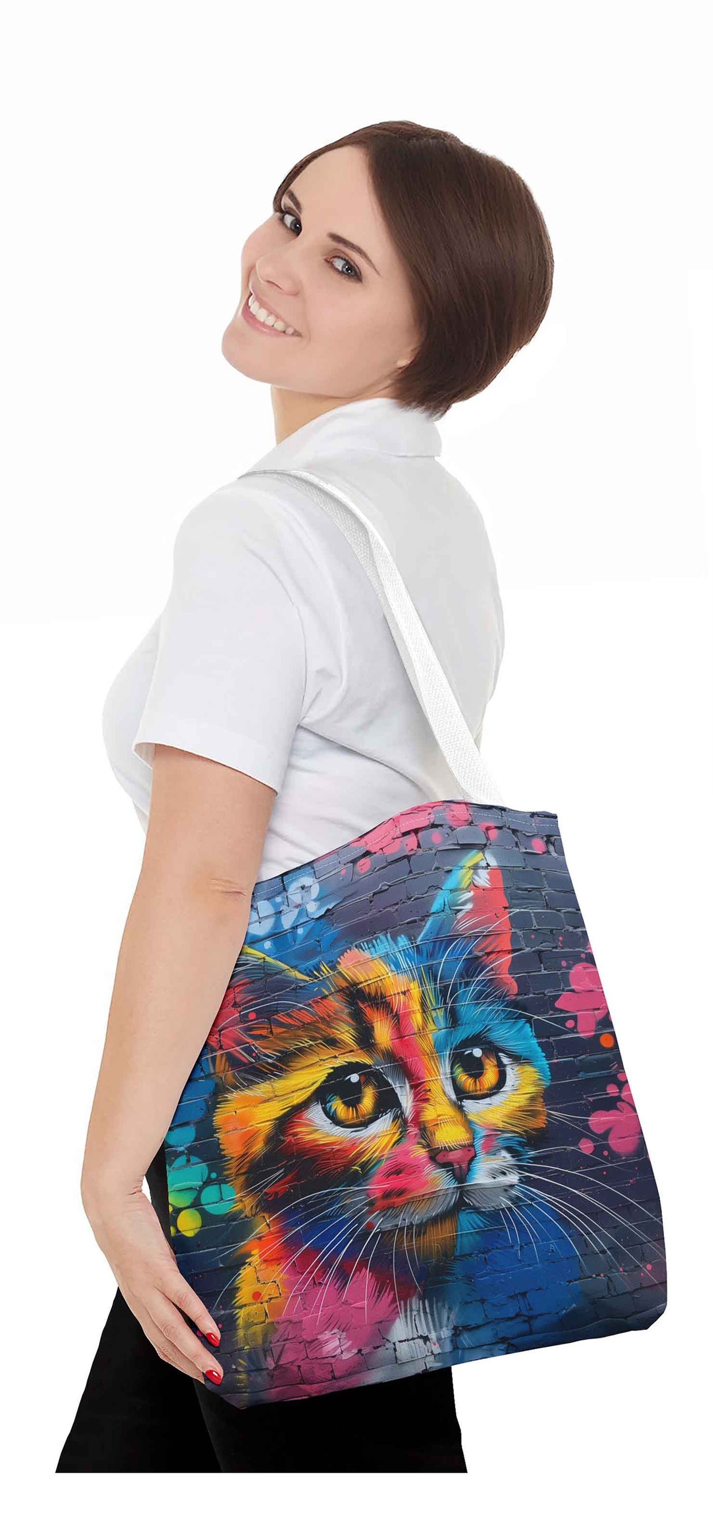 Street Art Cat Tote Bag