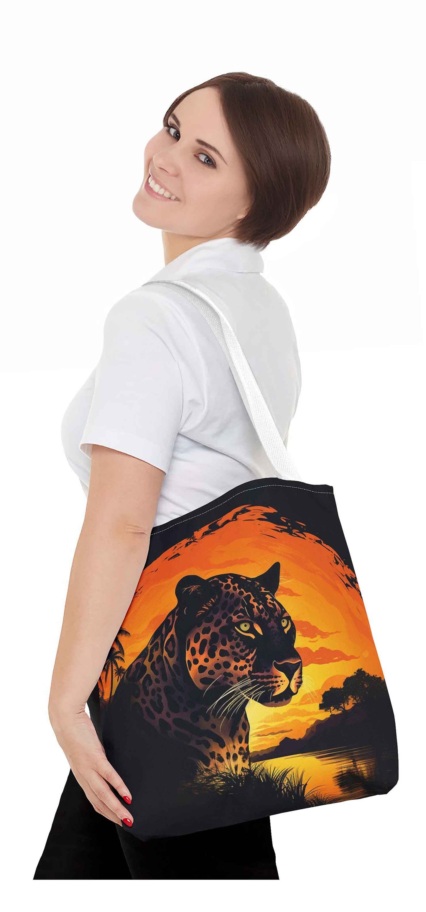 Sunset Stare Jaguar Tote Bag
