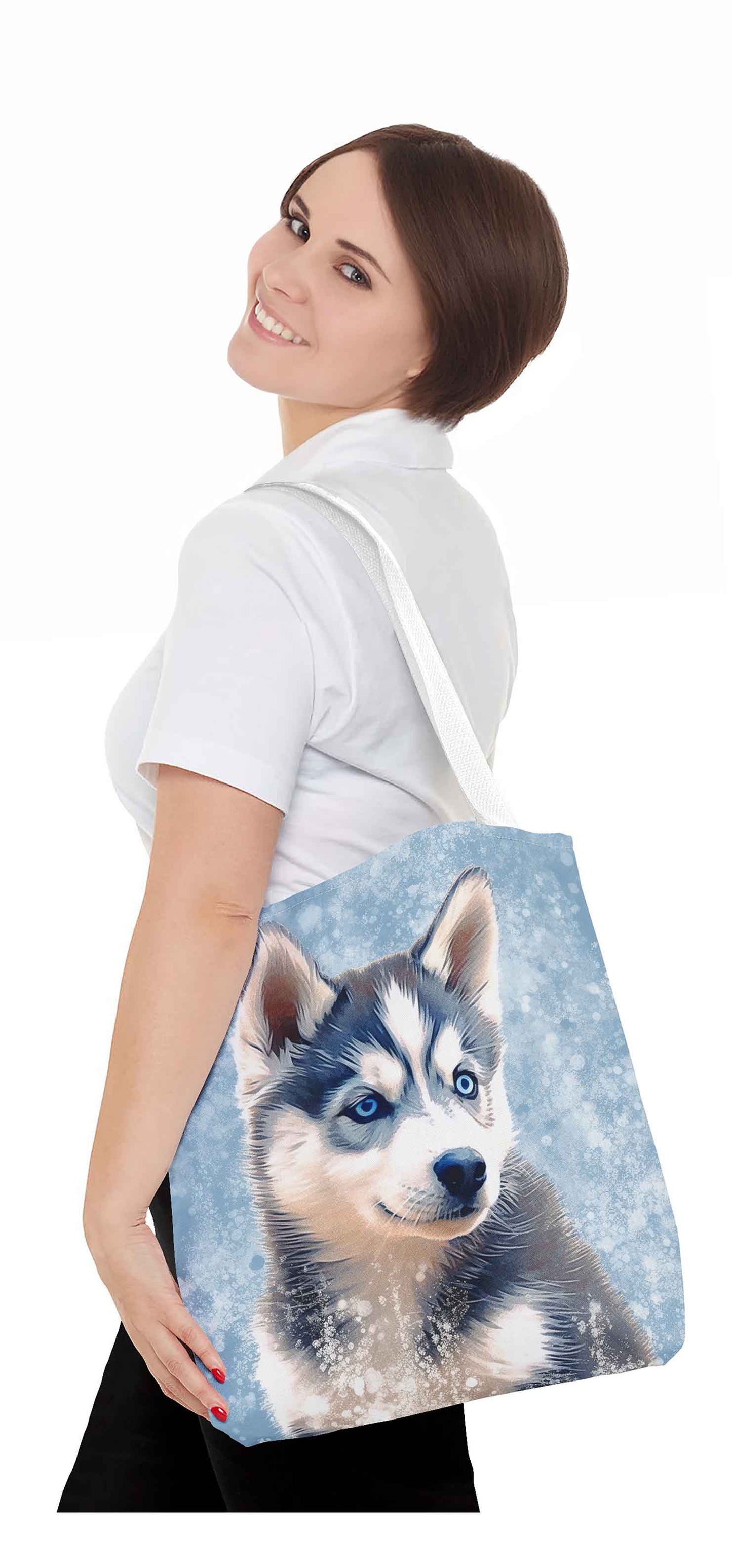 Frosty Paws Husky Tote Bag