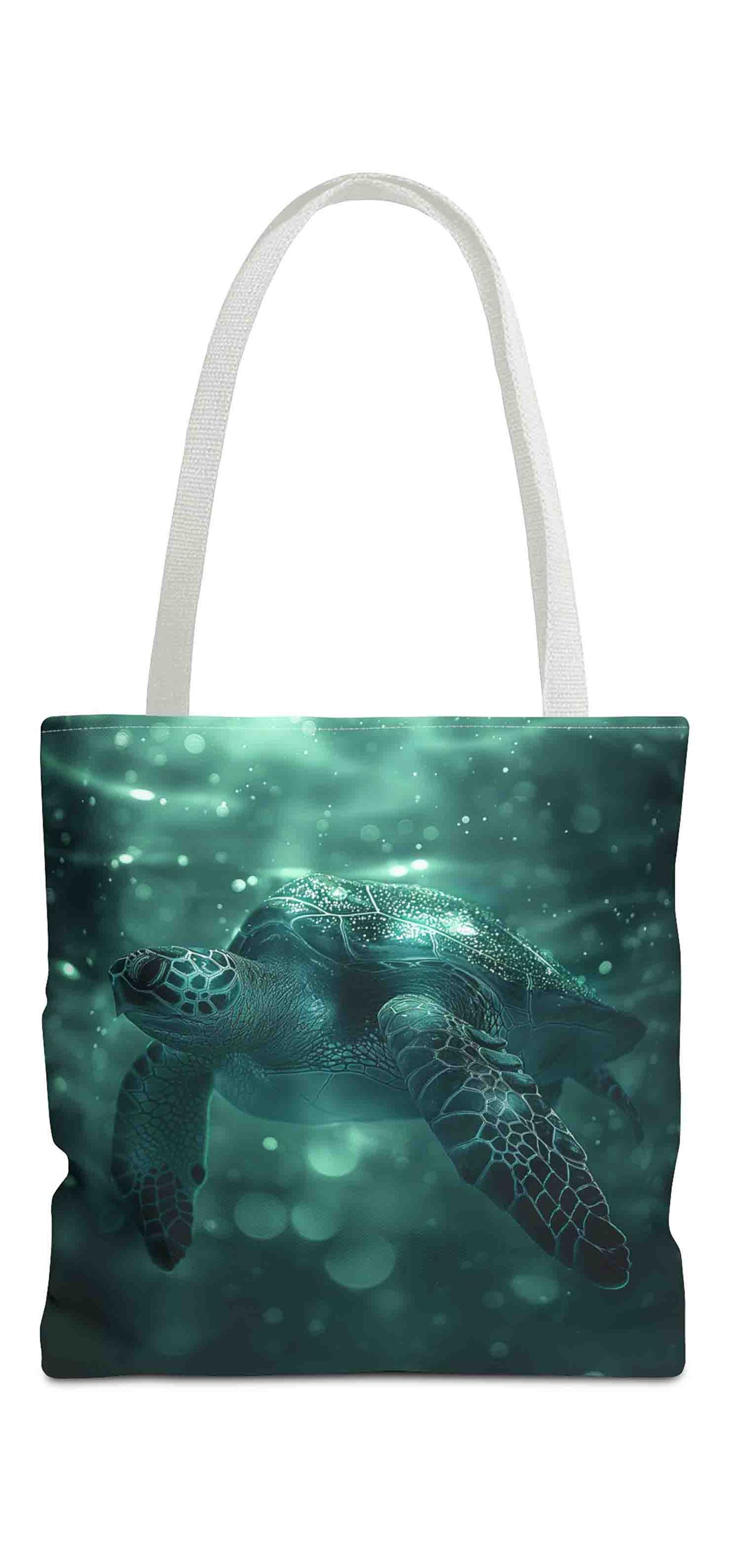 Emerald Depths Turtle Tote Bag