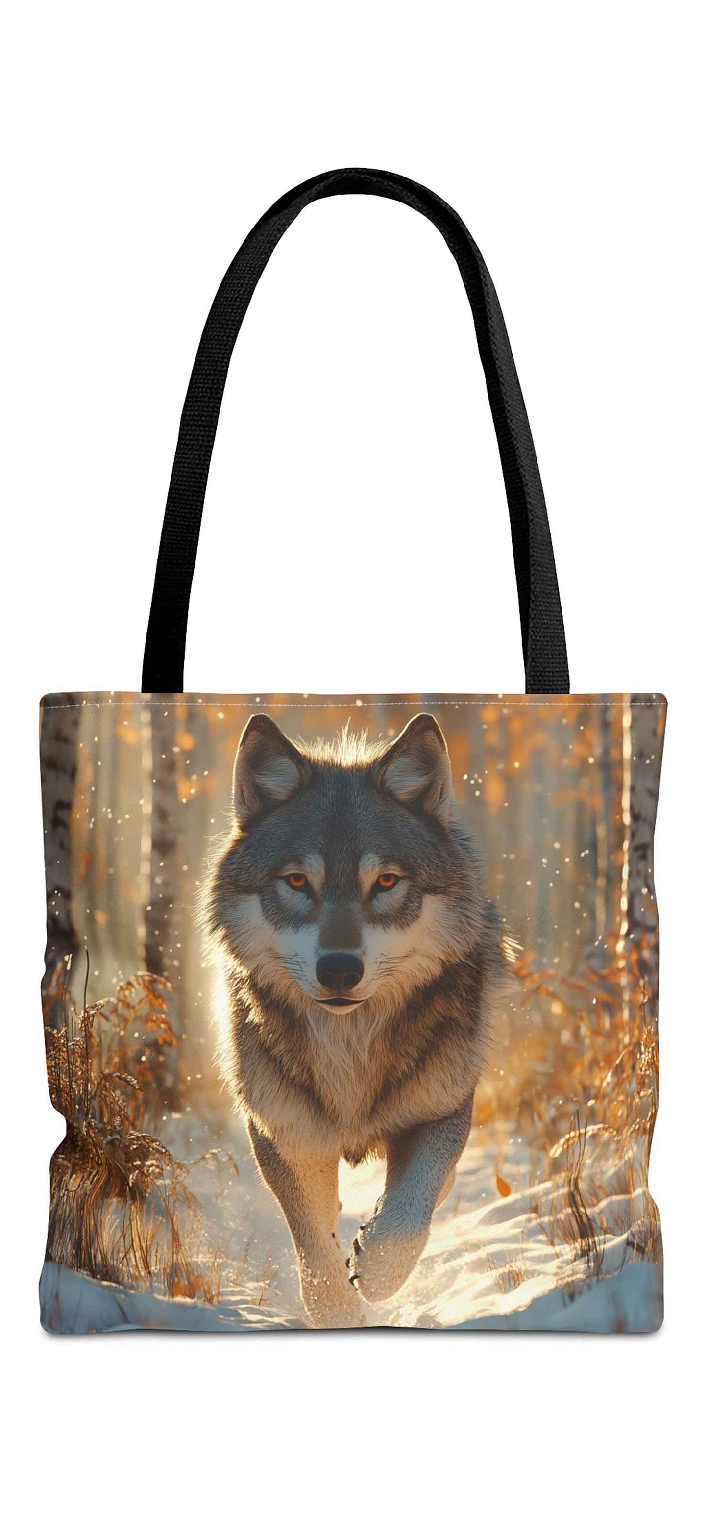 Guardian of the Golden Forest Wolf Tote Bag