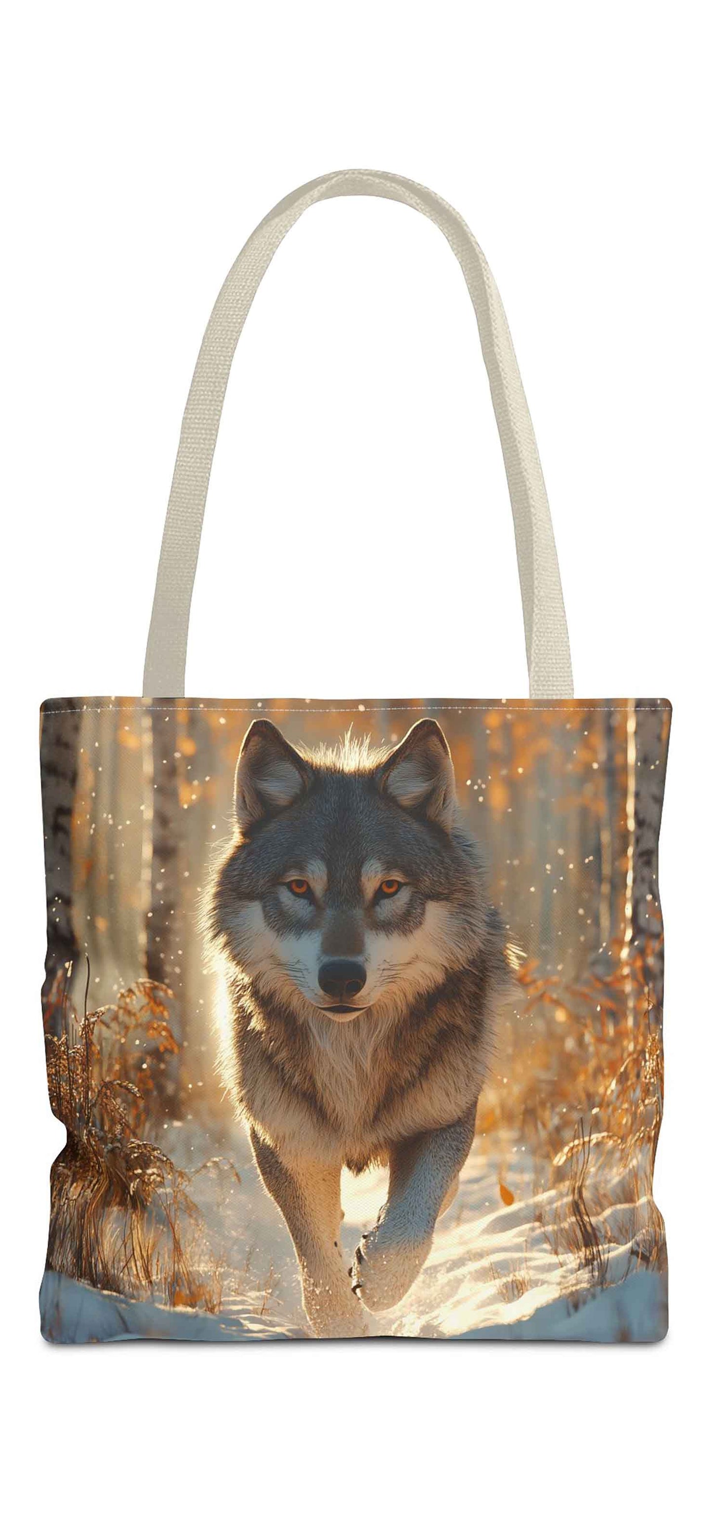 Guardian of the Golden Forest Wolf Tote Bag