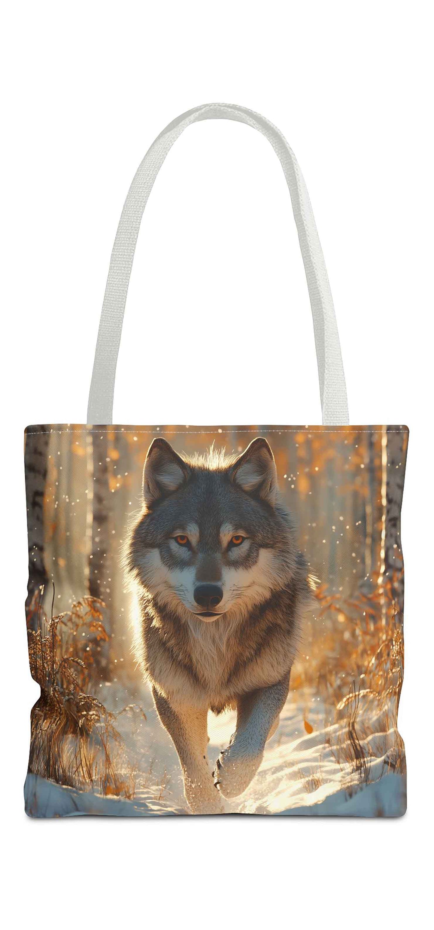 Guardian of the Golden Forest Wolf Tote Bag