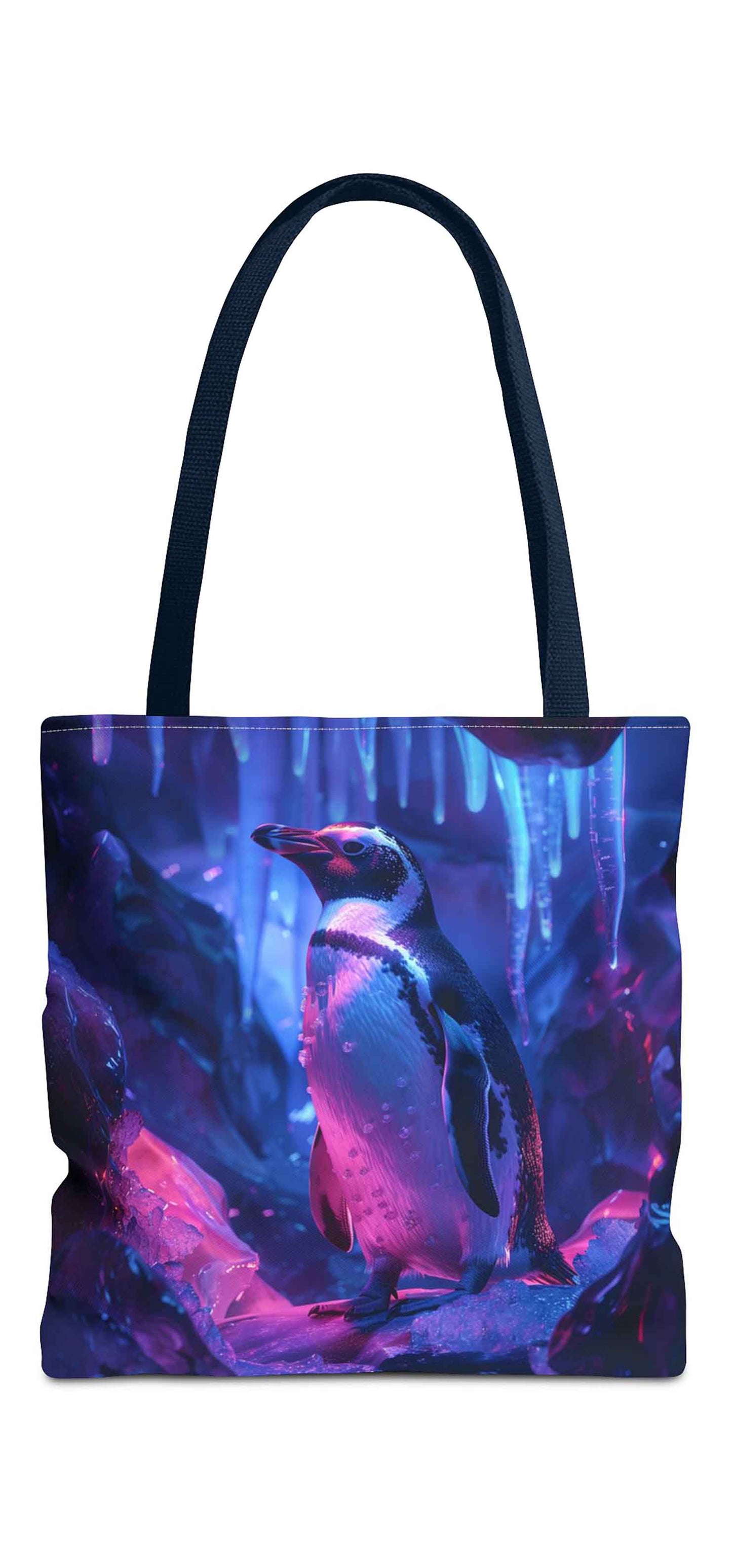 Arctic Glow Penguin Tote Bag