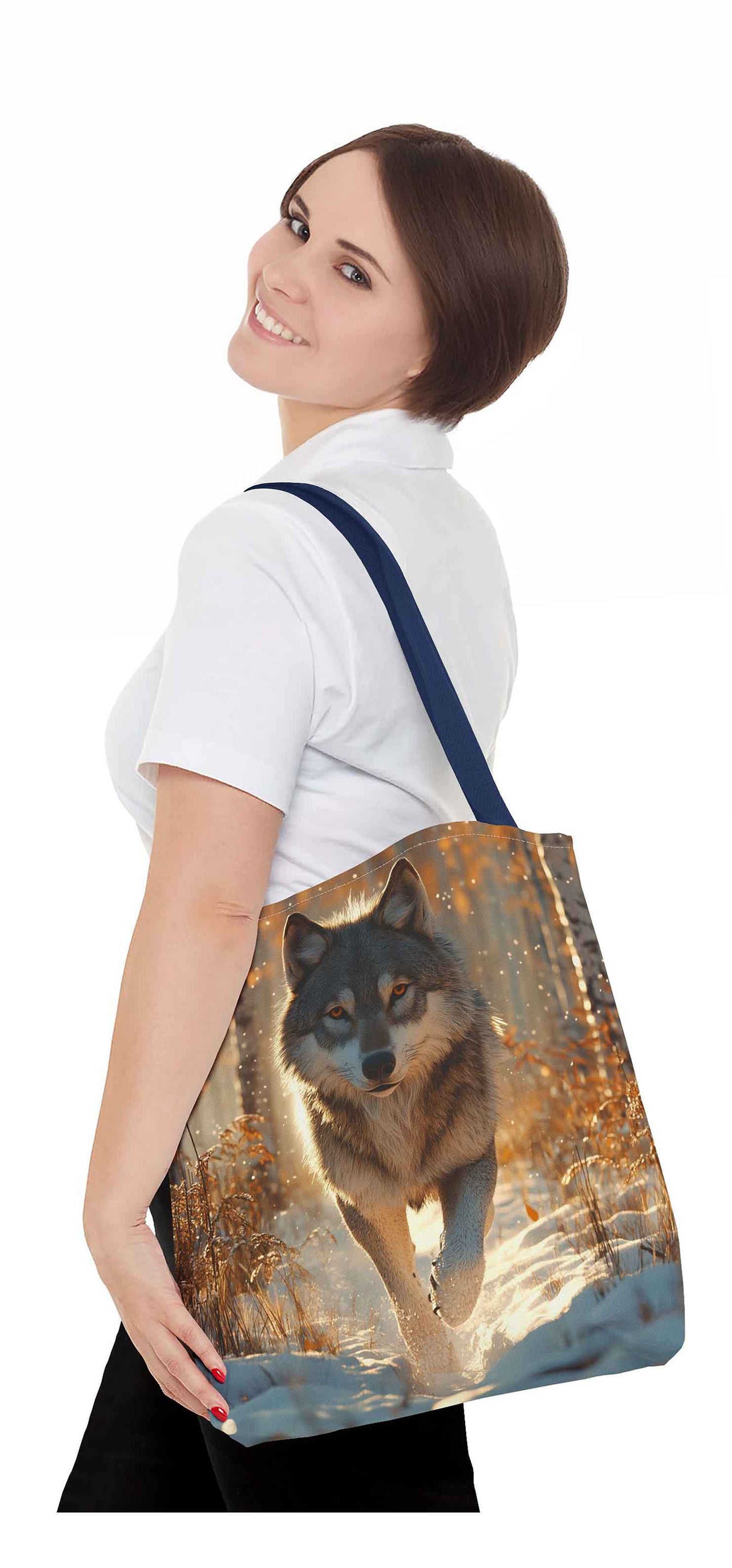 Guardian of the Golden Forest Wolf Tote Bag