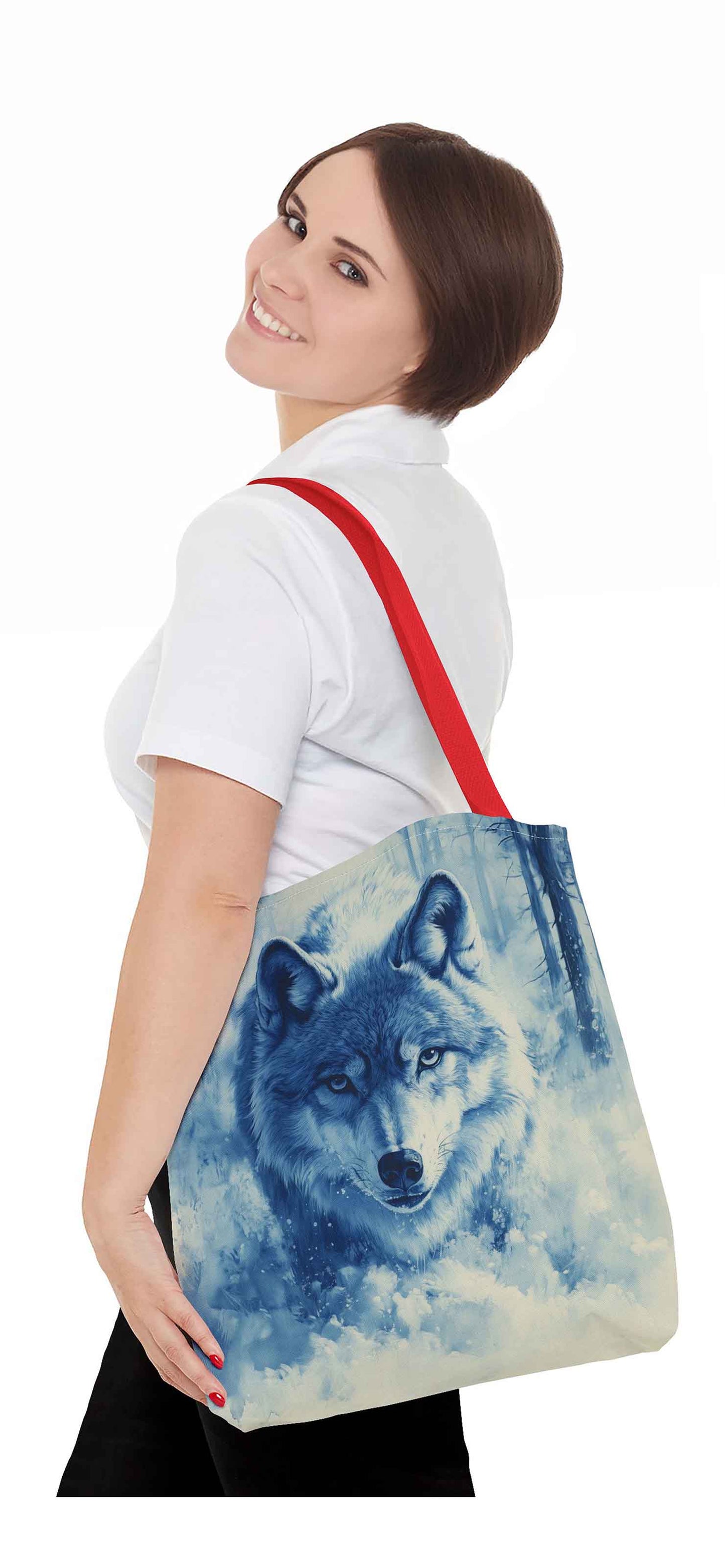 Eyes of the Winter Wolf Tote Bag